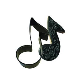 Anniversary House Music Note Poly-Resin Coated Cookie Cutter Black, Polyresin Steel, 8.9cm (3.5"), 000RM-1356/K