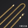 VEXXS Men's Gold Chain, 14K Real Gold Plated Miami Cuban