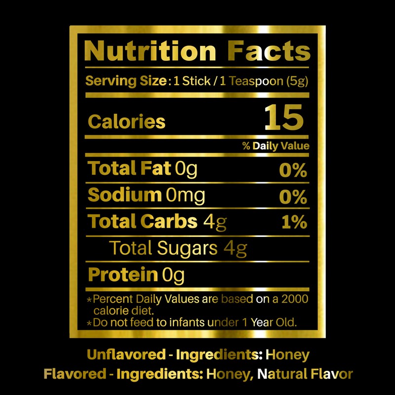 HoneyPlusCo | 100% Natural Honey Sticks - Green Apple (Flavored)