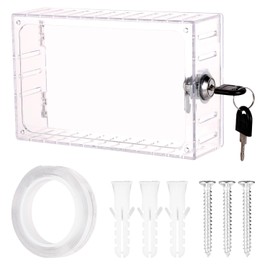 Thermostat Lock Box with Keys, Transparent Thermostat Cover Clear Thermostat Guard for Wall AC Lock Box Cover Home Restaurant Supply Fits Thermostat 6.3x4.5x2.3 Inch or Smaller