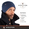 Evolution Knitwear Wool Rib Knit Beanie Hat for Men or