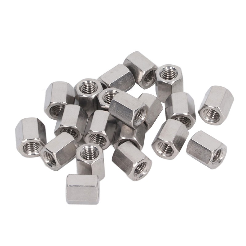 20 Pcs Hex Coupling Nut M8x1.25 L15mm 304 Stainless Steel
