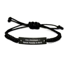 Developer's Funny Quote Rope Bracelet Gifts for Birthday - Gifts from Friends, Coworkers to Family