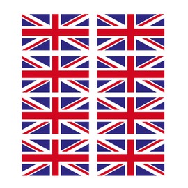 8 x Glossy Vinyl Stickers - Union Jack Small Flag 2.5cm 25mm Bike Helmet #0064E (As Shown.)