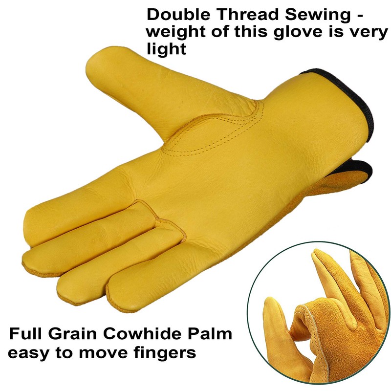 SAWANS Leather Working Gloves Work Gardening Gloves Thorn Proof Garden