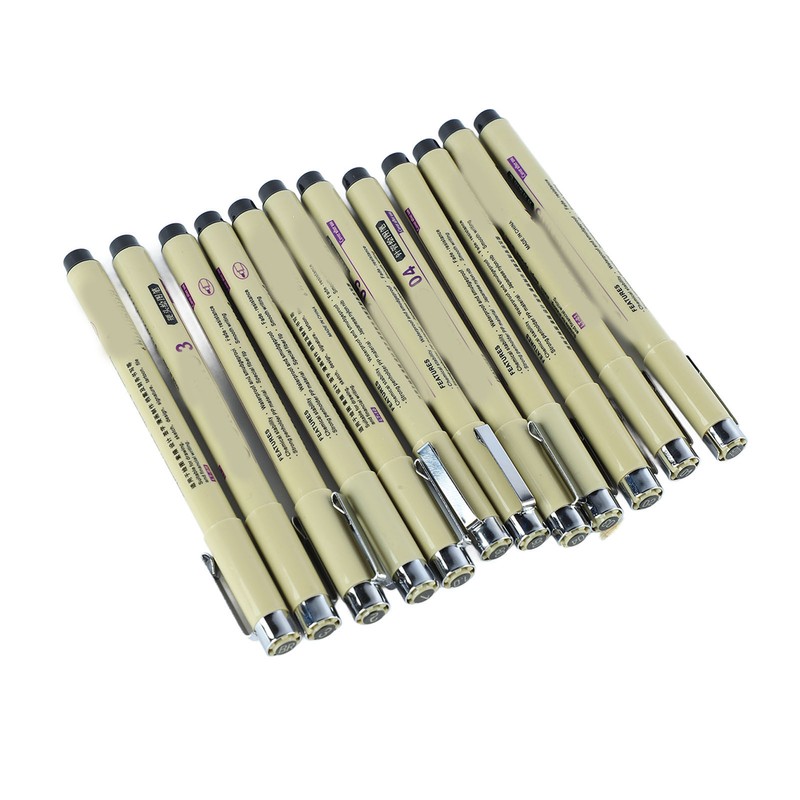 12pcs Waterproof Fine Tip Pens Quick Drying Smoothly Writing Nylon