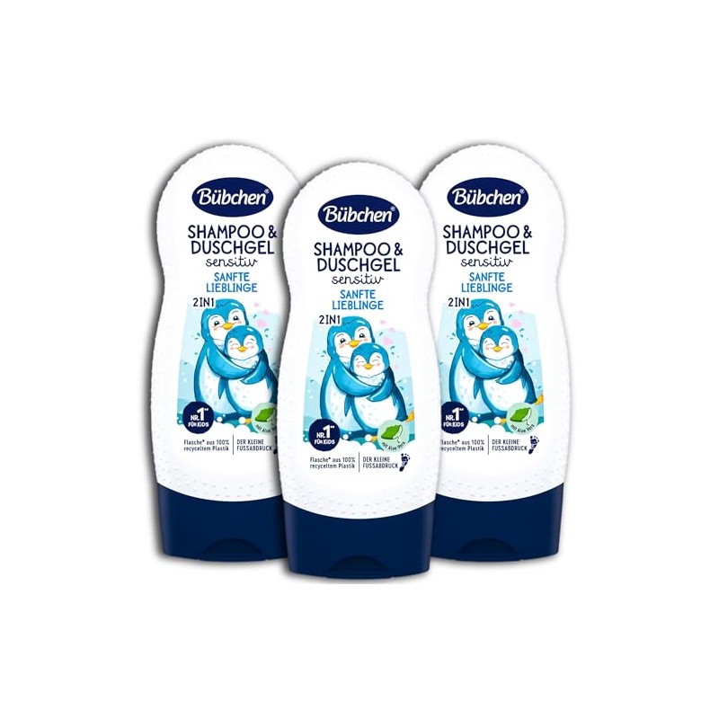 3 Pack Bübchen Children Shampoo & Shower Gel 2in1 Gentle