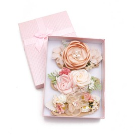 cherrboll cherrboll 3pcs Baby Girl Headbands Flowers, Super Soft & Stretchy Nylon Floral Hairbands for Newborn Toddler