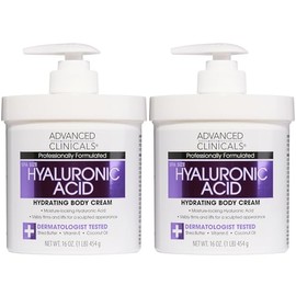 ADVANCED CLINICALS 2 PACK SET - CREMA CORPORAL ACIDO HIALURONICO HIDRATACION CON ACEITE DE BORRAJA, ESCUALANO Y VITAMINA E 454GR/CU