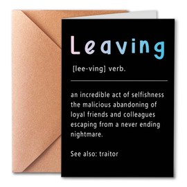 PTRUKD, Funny Farewell Card for Coworkers, Departure Cards for Him, Her, Work Besties, Humorous Resignation Definition Cards, Funny Card for Coworkers Leaving