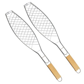 Fish Grill Basket - Premium Stainless Steel Large Fish Basket for Grilling - Portable Folding Grill Basket For Fish With Detachable Handle - Perfect for Cooking Whole Fish (Silver)