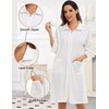 Lovasy Summer Ladies Zip Dressing Gowns,White,S