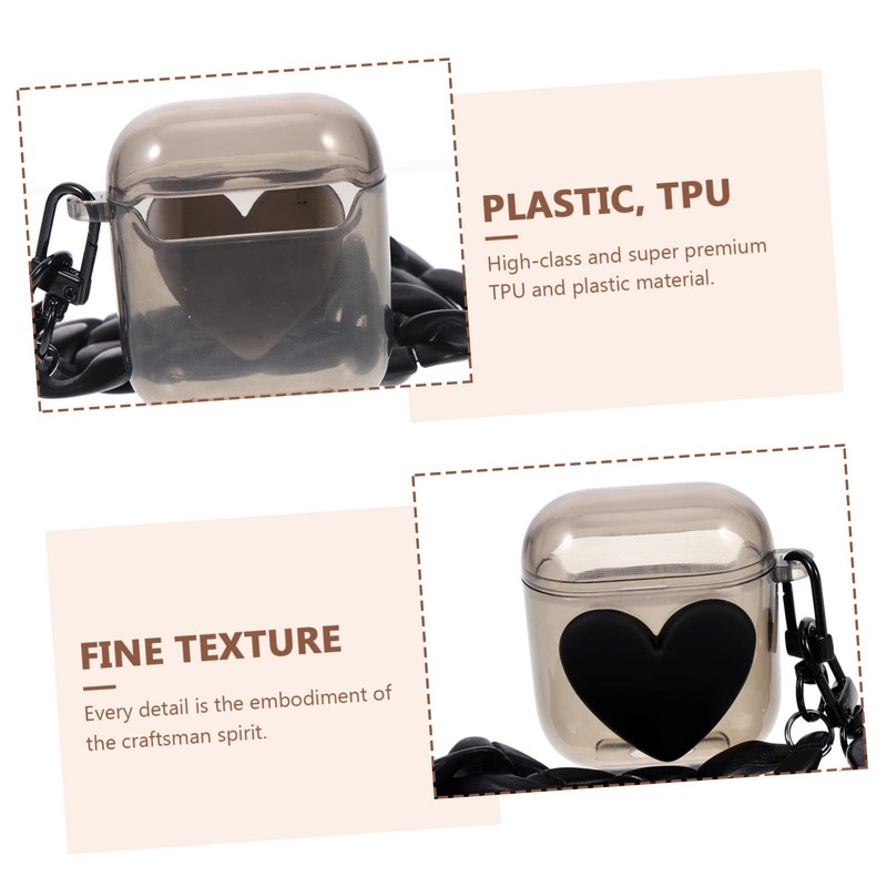 Operitacx Portable Earphone Case with Chain Stylish TPU Shell for