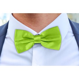 BomGuard Men's Bow Tie with Pocket Square Set - Bow for Suit Tuxedo Shirt etc., neon green