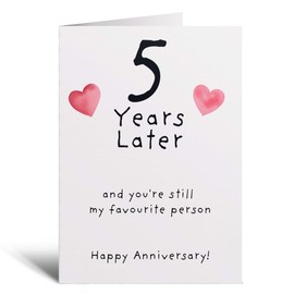 Postcard Prints - 5th Wedding Anniversary Card For Wife Anniversary Card for Husband 5 Year Anniversary Card For Boyfriend or Girlfriend Fifth Anniversary