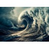 BELECO 7x5ft Fabric Big Ocean Waves Backdrop Vortex Hurricane Storm