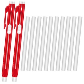 12 Pieces Retractable Mechanical Eraser Pen Bulks Retractable Mechanical Stick Eraser Refill for Teacher Gifts Painting Writing Office Daily Study (Red)