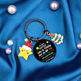 ichrati Christmas Gifts for Sister Big Sister Key Chains from Little Sisters Best Sister ever Birthday Presents Ideas for friends Cute Womens Stocking Stuffers for Sisters
