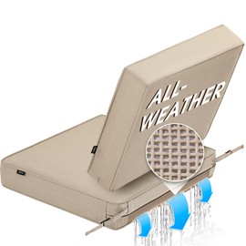 SUNROX All-Weather DryFast Foam Outdoor Patio Furniture Cushions, FadeShield Water Resistant Deep Seat Cushion with DryMesh Drainage, Durable Low Maintenance Couch Cushion, 23"x26"x4" Husk Birch