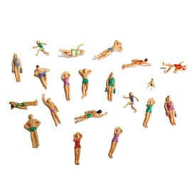 Miniature Diorama, 1/75, Beach & Beach Doll, Set of 30, Large Human Model, Miniature Parts, Model DIY
