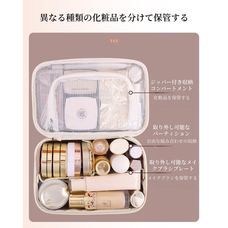 FLORPERRY Multi-functional Cosmetic Case Makeup Pouch Cosmetic Bag Multi-layer Portable