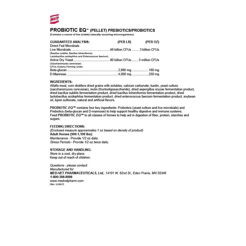 Probiotic EQ (25lb) for Healthy Digestive Tract and Immune Function