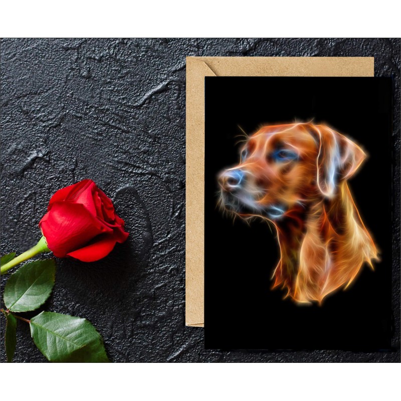Fractal Artworks Rhodesian Ridgeback Greeting Card with Fractal Art Design.