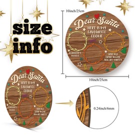 Santa Christmas Treat Tray, Round Christmas Tray, Christmas Decorations, Wooden Santa Cookie Plate, Multi-Functional Christmas Tray, Christmas Tray for Drinks Snacks Cookies-TFSP01