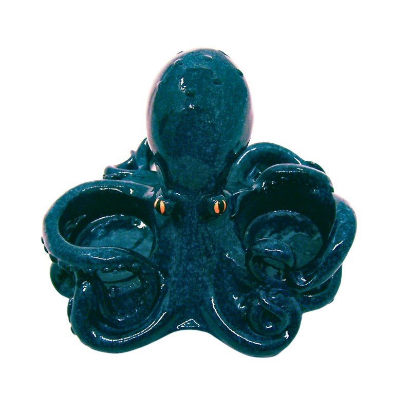 Octopus Salt and Pepper Set Holder, Nautical Décor, Shakers Included,
