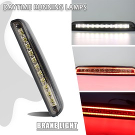 ZDEERAOTO Smoked Lens LED 3rd Third Brake Light Replacement for Ford F150 F250 F350 1994-1996/ Bronco 1992-1996,Center High Mount Stop Lamp with Sealing Gasket