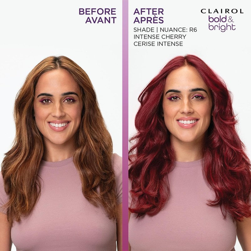 Clairol Bold & Bright Permanent Hair Dye, R6 Intense Cherry