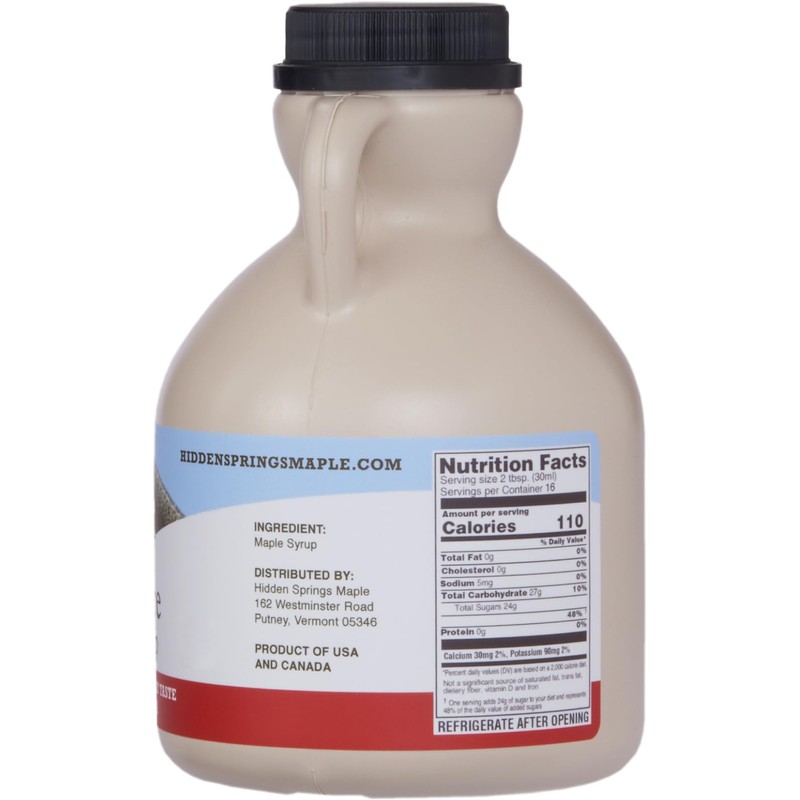 Hidden Springs Maple Dark Pint 100% Pure Maple Syrup USA/CAN,