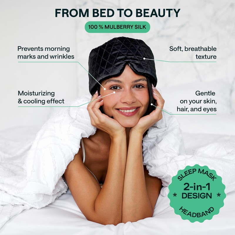 100% Mulberry Silk Sleep Mask – Total Blackout Eye Mask