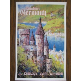 Delta Air Lines ( GERMANY ) 11" x 17" Collector's Travel Poster