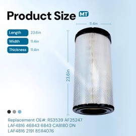 Flying Bull AF25247 Air Filter Compatible with Select semi Truks. Replacement OE#: 5839AF25247 3076CA8180 ABPN10GAF25247 BNP534816 EAF5100 DNP534816 85114076