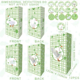 BACH AND BOOZY 12 PCS Silly Goose Party Favors Supplies Pink Party Bags Treat Boxes Gift Cookies Snacks Bags for One Silly Goose Themed Birthday Party Baby Shower