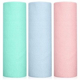Cozary Rotolo di Panno di Pulizia Strappabile, 25×25 Cm Rotolo di Panno in Microfibra - 60 Pezzi, Estremamente assorbenti, Riutilizzabili e Senza Pelucchi per Auto, Casa e Cucina