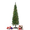 5FT Pre-Lit Pencil Christmas Tree with 300 LED Lights, Artificial
