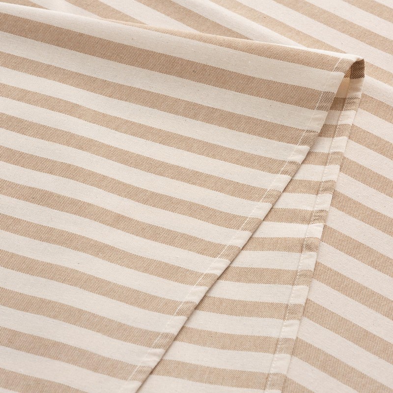 GAMUSI Rectangular Tablecloth Stripe Green Waterproof Fabric 100% Cotton Washable