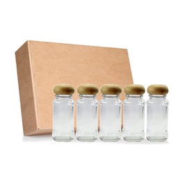 Living Market Spice Bottles, Condiment Bottles, Airtight Containers with Inner Stopper, Food-86, 86ml, Set of 5