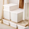 YUNGSHY 2 Pack 15 Quart White Large Stackable Storage Bins