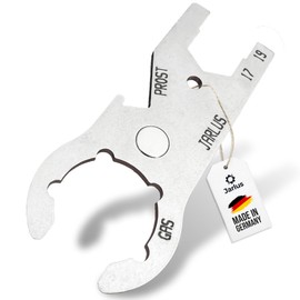 Jarlus Gas Bottle Wrench - Premium Stainless Steel Gas Key with Strong Magnet and Bottle Opener - Gas Regulator Key Pressure Regulator Gas Hose - for Gas Bottle