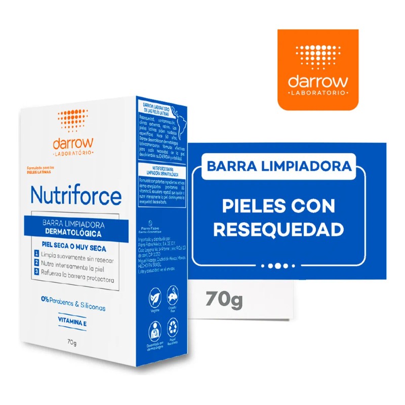 Barra Limpiadora Dermatológica Darrow Nutriforce De 70g