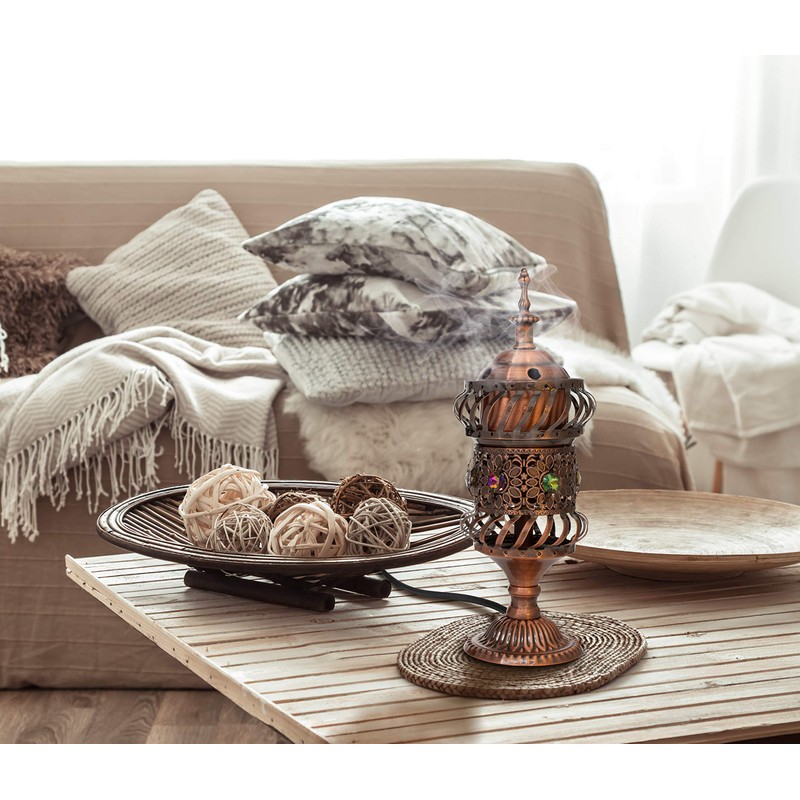 Attar Mist Carousel Electric Incense Burner - Metalic Bakhoor Burner