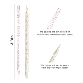 100Pcs Professional Disposable Nail Stick Cuticle Pusher Bulk Crystal Nail Care Sticks Cuticle Manicure Pedicure Stick for Fingernail Cleaning Cuticle Stick (Pink/Gold)