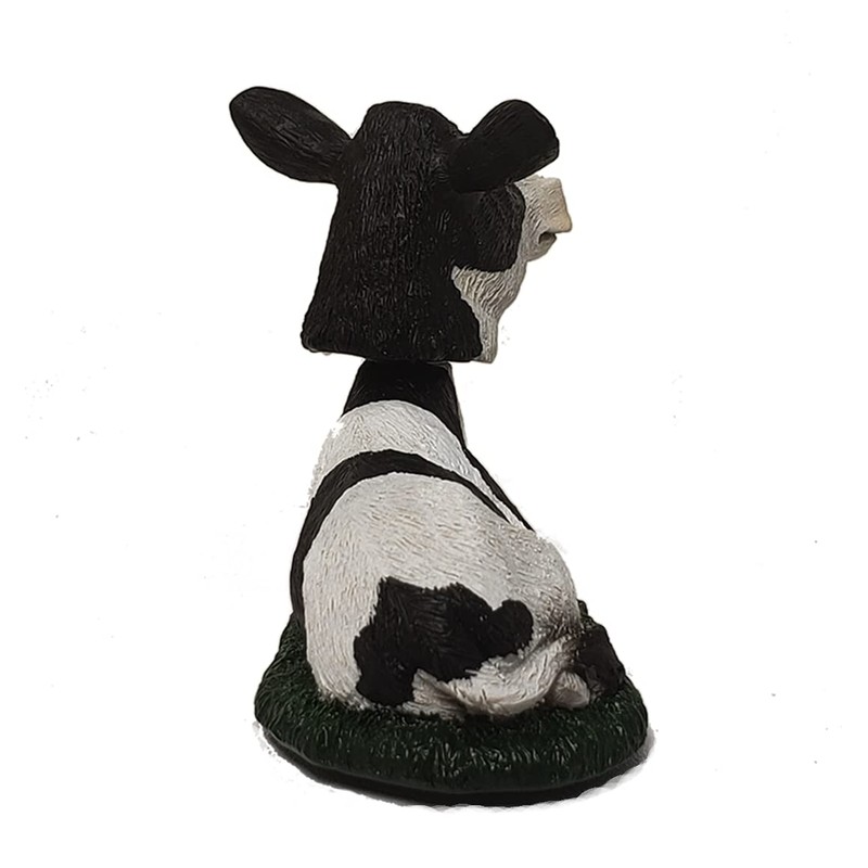 Animal Den Cow Bobblehead Figure Statue for Car Dashboard Holstein