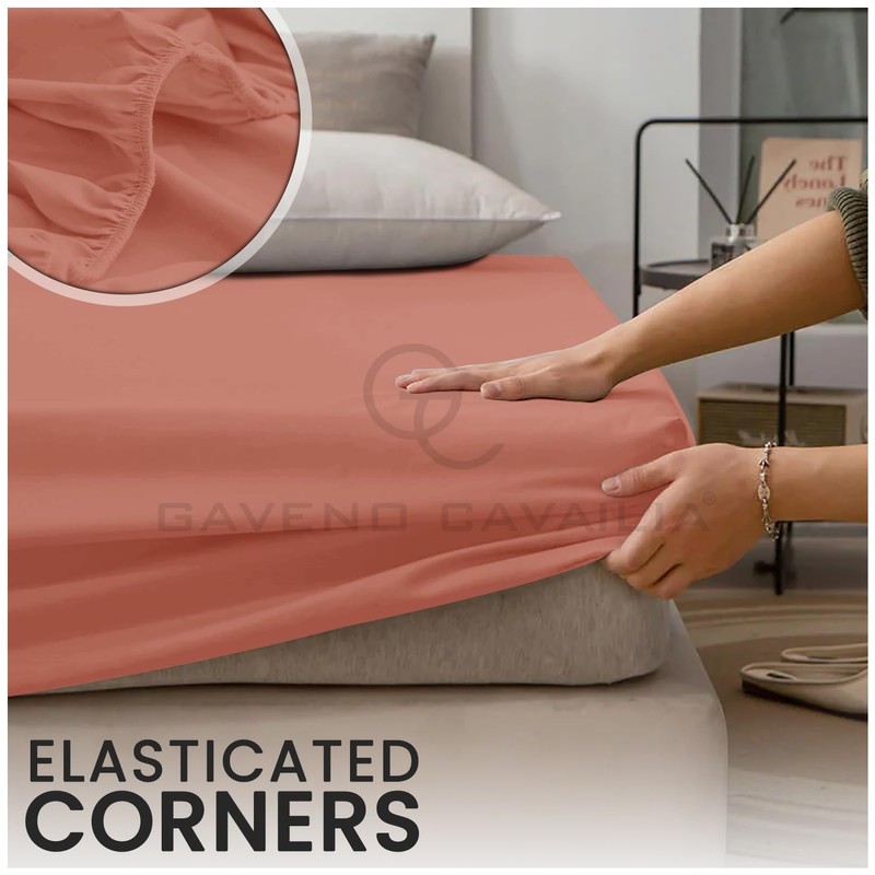 Comfy King Fitted Sheet, Wrinkle Free Plain Bedding Percale Fitted
