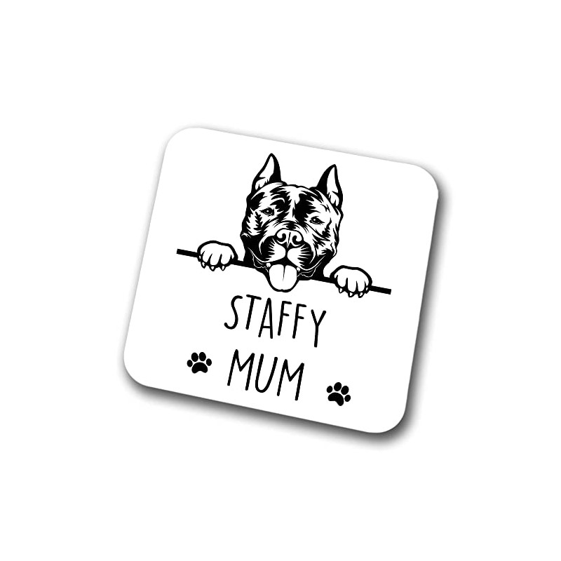 Staffy Mum Coaster Pet Present Staffordshire Bull Terrier Dog Mum