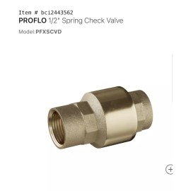 Proflo Spring Check Valve 1/2" PFXSCVD