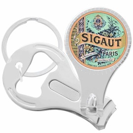 Vintage French Paris Flower Tin Nail Clippers Plus Bottle Opener Keychain